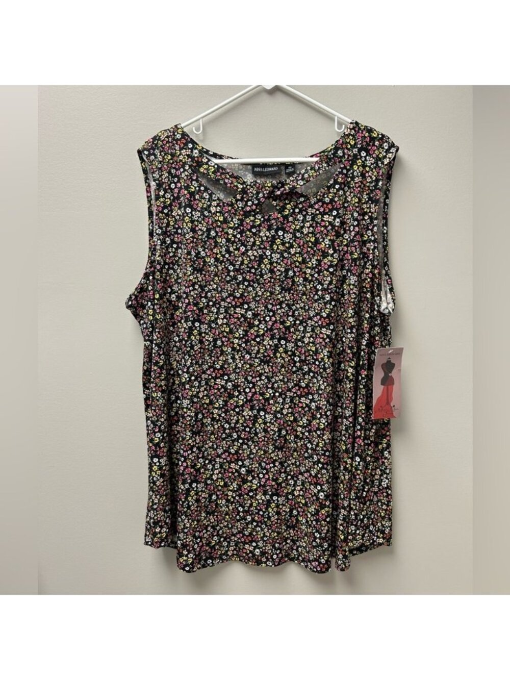 Nina Leonard Women’s Floral Blouse Tank Top